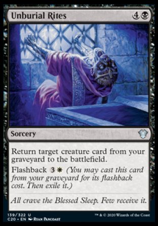 (139/322) Magic The Gathering Commander: Ikoria Single: Unburial Rites  Uncommon