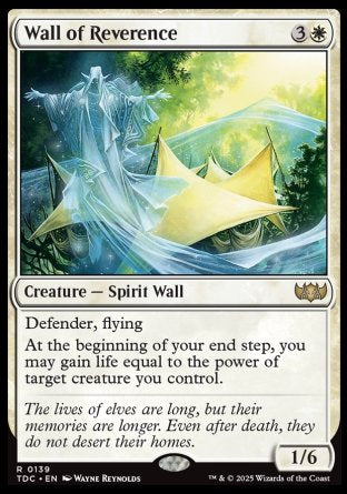 (139) Magic The Gathering Commander: Tarkir: Dragonstorm Single: Wall of Reverence  Rare