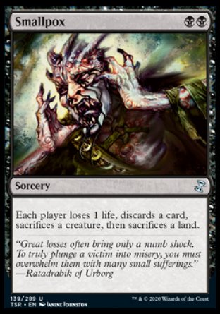 (139/289) Magic The Gathering Time Spiral Remastered Single: Smallpox  Uncommon