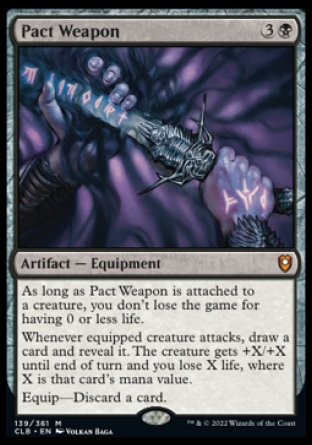 (139) Magic The Gathering Commander Legends: Battle for Baldur's Gate Single: Pact Weapon Holo Mythic