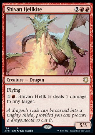 (139) Magic The Gathering Commander: Adventures in the Forgotten Realms Single: Shivan Hellkite  Rare