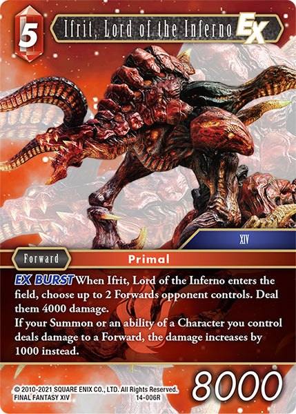 (006) Final Fantasy TCG Opus XIV: Crystal Abyss Single: Ifrit, Lord of the Inferno (14-006) Holo Rare