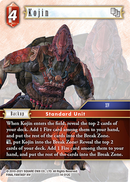 (012) Final Fantasy TCG Opus XIV: Crystal Abyss Single: Kojin (14-012) Holo Common