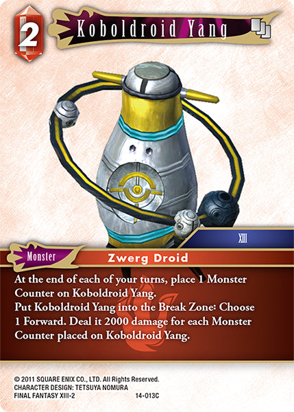 (013) Final Fantasy TCG Opus XIV: Crystal Abyss Single: Koboldroid Yang (14-013) Holo Common