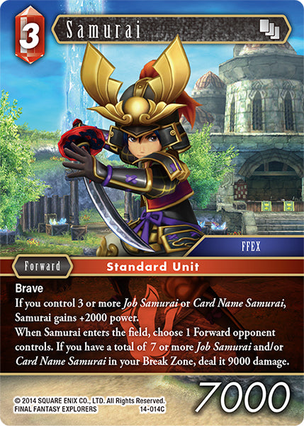 (014) Final Fantasy TCG Opus XIV: Crystal Abyss Single: Samurai (14-014)  Common