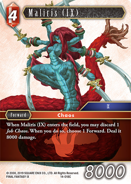 (018) Final Fantasy TCG Opus XIV: Crystal Abyss Single: Maliris (IX) (14-018)  Common