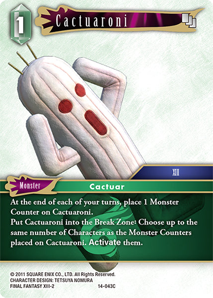 (043) Final Fantasy TCG Opus XIV: Crystal Abyss Single: Cactuaroni (14-043)  Common