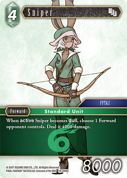 (046) Final Fantasy TCG Opus XIV: Crystal Abyss Single: Sniper (14-046)  Common