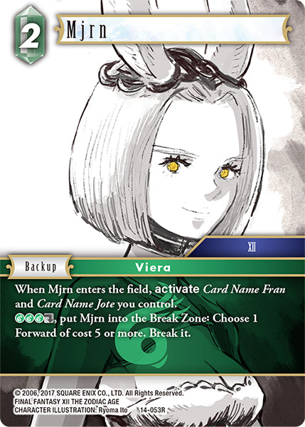 (053) Final Fantasy TCG Opus XIV: Crystal Abyss Single: Mjrn (14-053) (V.1) Holo Rare