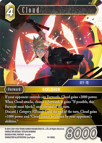 (065) Final Fantasy TCG Opus XIV: Crystal Abyss Single: Cloud (14-065) (V.1) Holo Legend