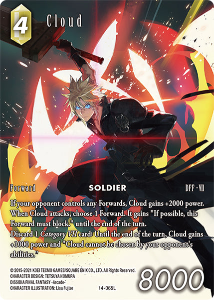 (065) Final Fantasy TCG Opus XIV: Crystal Abyss Single: Cloud (14-065) (V.2) Holo Legend