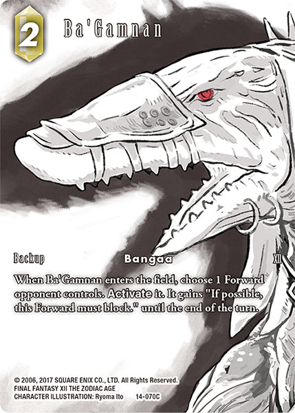 (070) Final Fantasy TCG Opus XIV: Crystal Abyss Single: Ba'Gamnan (14-070) (V.2)  Common