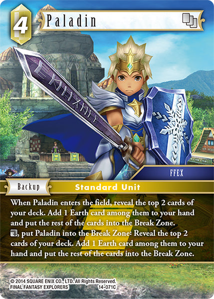 (071) Final Fantasy TCG Opus XIV: Crystal Abyss Single: Paladin (14-071)  Common