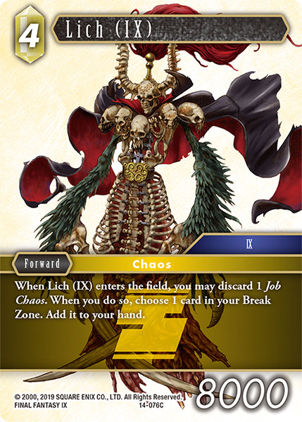 (076) Final Fantasy TCG Opus XIV: Crystal Abyss Single: Lich (IX) (14-076) Holo Common