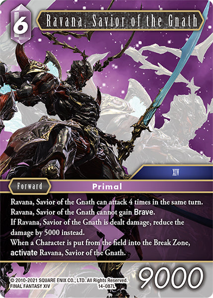 (087) Final Fantasy TCG Opus XIV: Crystal Abyss Single: Ravana, Savior of the Gnath (14-087) Holo Legend