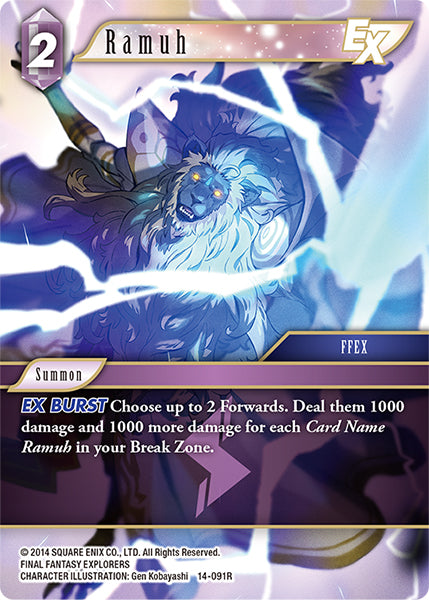 (091) Final Fantasy TCG Opus XIV: Crystal Abyss Single: Ramuh (14-091) (V.1) Holo Rare
