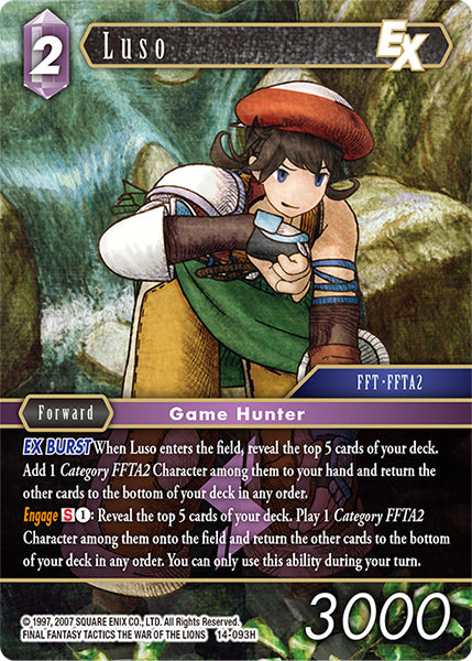 (093) Final Fantasy TCG Opus XIV: Crystal Abyss Single: Luso (14-093) Holo Hero