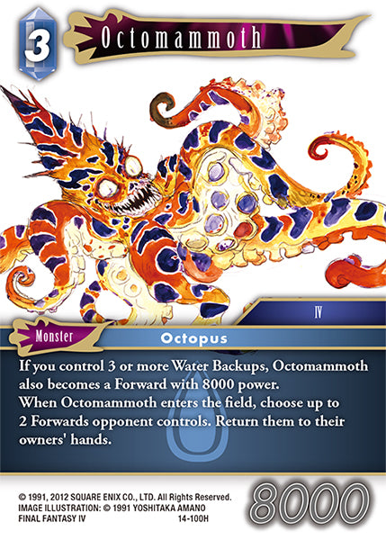 (100) Final Fantasy TCG Opus XIV: Crystal Abyss Single: Octomammoth (14-100) Holo Hero
