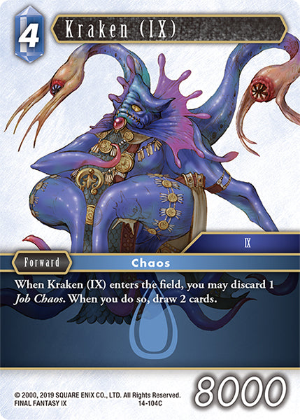 (104) Final Fantasy TCG Opus XIV: Crystal Abyss Single: Kraken (IX) (14-104) Holo Common
