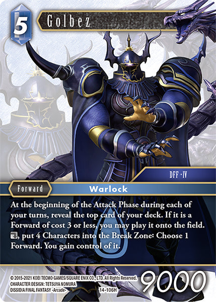 (106) Final Fantasy TCG Opus XIV: Crystal Abyss Single: Golbez (14-106) Holo Hero