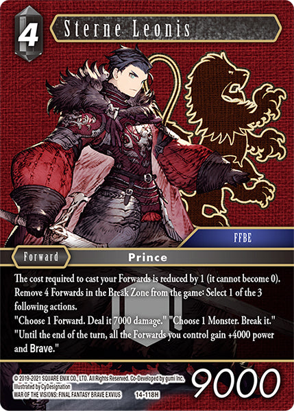(118) Final Fantasy TCG Opus XIV: Crystal Abyss Single: Sterne Leonis (14-118) Holo Hero