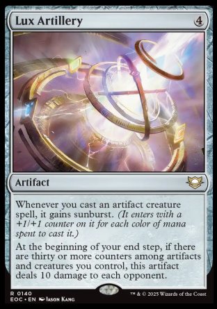 (140) Magic The Gathering Commander: Edge of Eternities Single: Lux Artillery  Rare