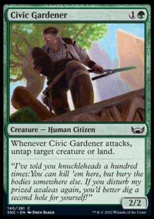 (140) Magic The Gathering Streets of New Capenna Single: Civic Gardener Holo Common