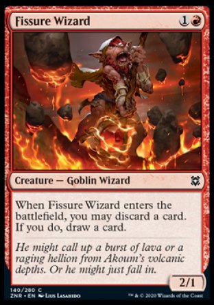 (140/280) Magic The Gathering Zendikar Rising Single: Fissure Wizard Holo Common