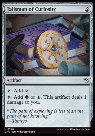 (140) Magic The Gathering Commander: Aetherdrift Single: Talisman of Curiosity  Uncommon
