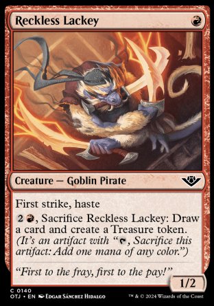 (140) Magic The Gathering Outlaws of Thunder Junction Single: Reckless Lackey  Holo Common