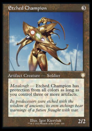 (140) Magic The Gathering Commander: The Brothers' War Single: Etched Champion  Rare