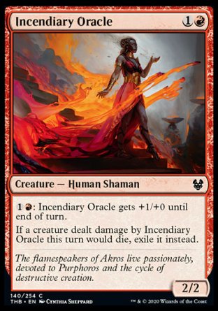 (140/254) Magic The Gathering Theros Beyond Death Single: Incendiary Oracle Holo Common