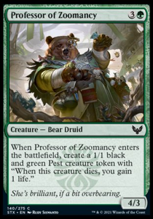 (140) Magic The Gathering Strixhaven: School of Mages Single: Professor of Zoomancy Holo Common
