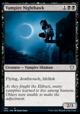 (140) Magic The Gathering Commander: Innistrad: Crimson Vow Single: Vampire Nighthawk  Uncommon