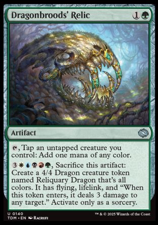 (140) Magic The Gathering Tarkir: Dragonstorm Single: Dragonbroods' Relic Holo Uncommon