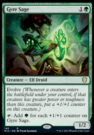 (140) Magic The Gathering Commander: Innistrad: Midnight Hunt Single: Gyre Sage  Rare