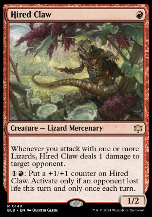 (140) Magic The Gathering Bloomburrow Single: Hired Claw  Rare
