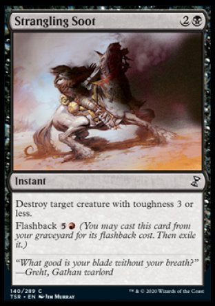 (140/289) Magic The Gathering Time Spiral Remastered Single: Strangling Soot Holo Common