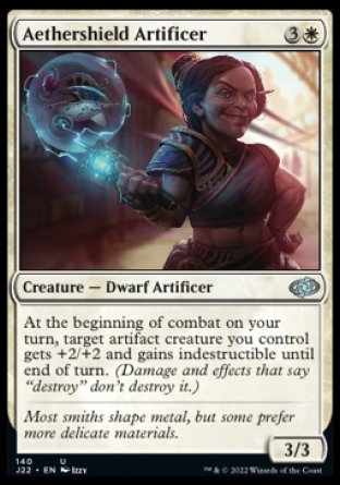 (140) Magic The Gathering Jumpstart 2022 Single: Aethershield Artificer Holo Uncommon