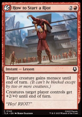 (140) Magic The Gathering Magic: The Gathering | Avatar: The Last Airbender Single: How to Start a Riot Holo Common