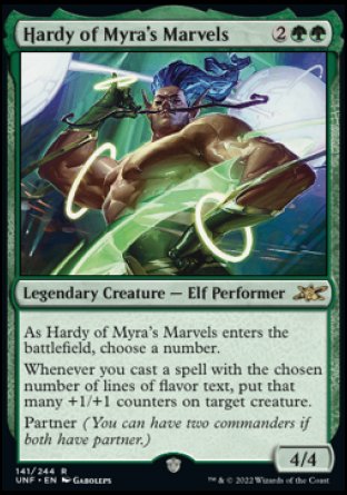 (141) Magic The Gathering Unfinity Single: Hardy of Myra's Marvels  Rare