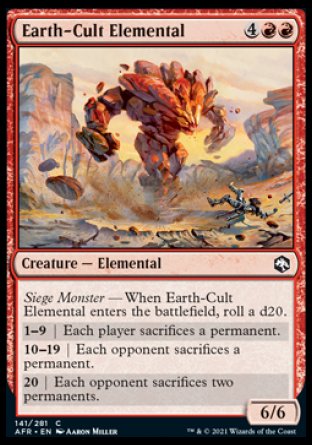 (141) Magic The Gathering Adventures in the Forgotten Realms Single: Earth-Cult Elemental Holo Common