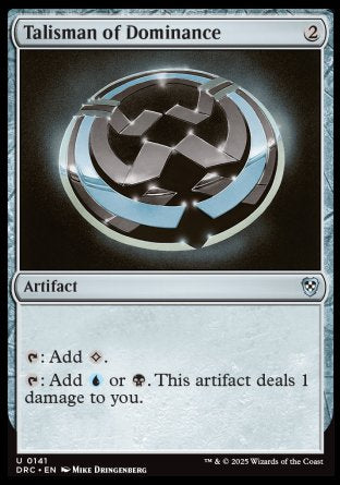 (141) Magic The Gathering Commander: Aetherdrift Single: Talisman of Dominance  Uncommon