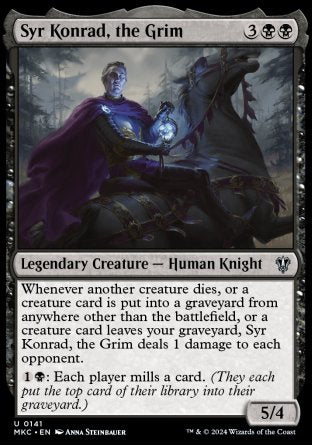 (141) Magic The Gathering Commander: Murders at Karlov Manor Single: Syr Konrad, the Grim  Uncommon