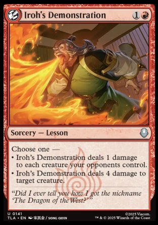 (141) Magic The Gathering Magic: The Gathering | Avatar: The Last Airbender Single: Iroh's Demonstration  Uncommon