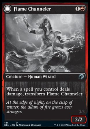 (141) Magic The Gathering Innistrad: Double Feature Single: Flame Channeler // Embodiment of Flame Holo Uncommon