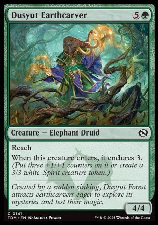 (141) Magic The Gathering Tarkir: Dragonstorm Single: Dusyut Earthcarver Holo Common
