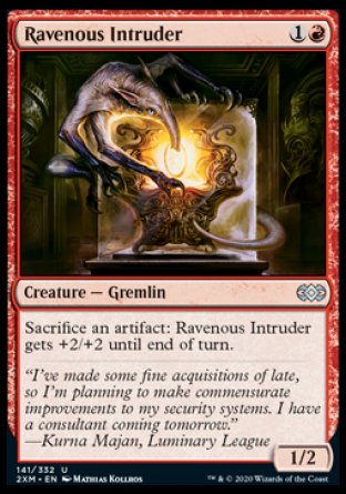 (141/332) Magic The Gathering Double Masters Single: Ravenous Intruder  Uncommon