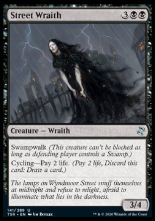 (141/289) Magic The Gathering Time Spiral Remastered Single: Street Wraith  Uncommon