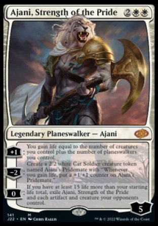 (141) Magic The Gathering Jumpstart 2022 Single: Ajani, Strength of the Pride  Mythic